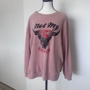 Dusty Rose Graphic Crewneck Sweatshirt - Women